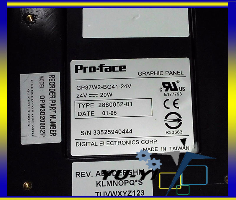 PROFACE GP37W2-BG41-24VDC GRAPHIC PANEL - 裕益科技自動化設備可程式